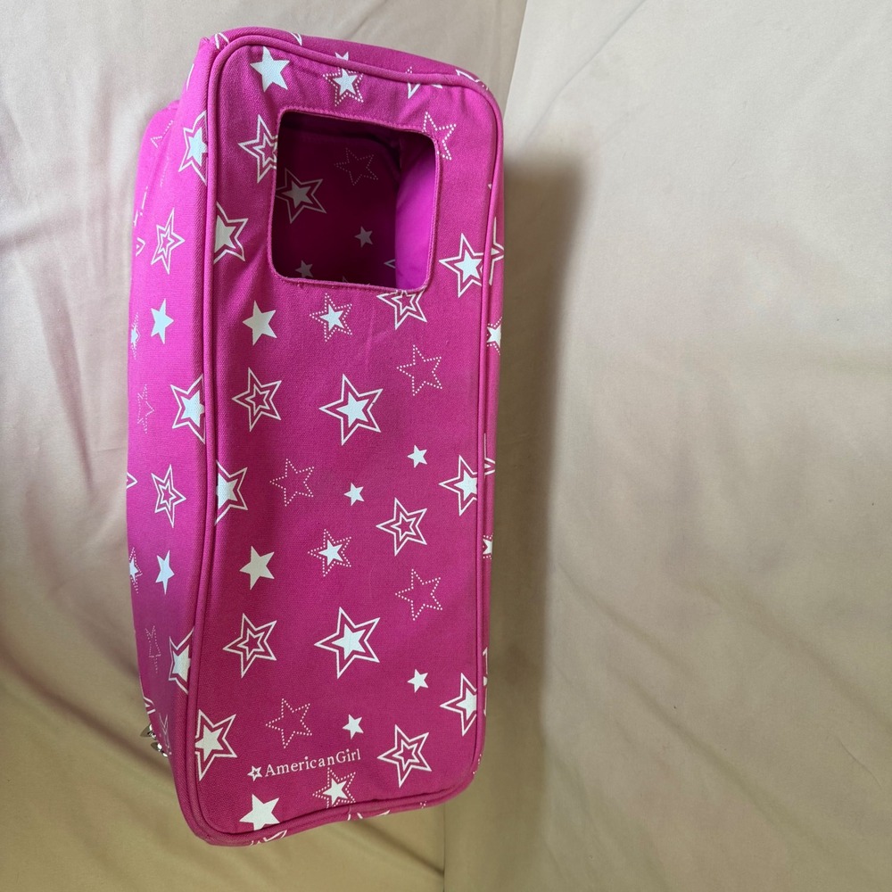 American Girl Doll Pink Star Print Travel Carrier Bag Case with Shoulder Strap